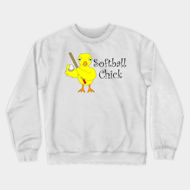 Softball Chick Narrow Crewneck Sweatshirt by Barthol Graphics